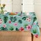 Summer Tablecloth 60×84 Inch Rectangle – Tropical Flower & Monstera Green Washable Table Cover for Parties, Picnics, and Seasonal Dinner Décor